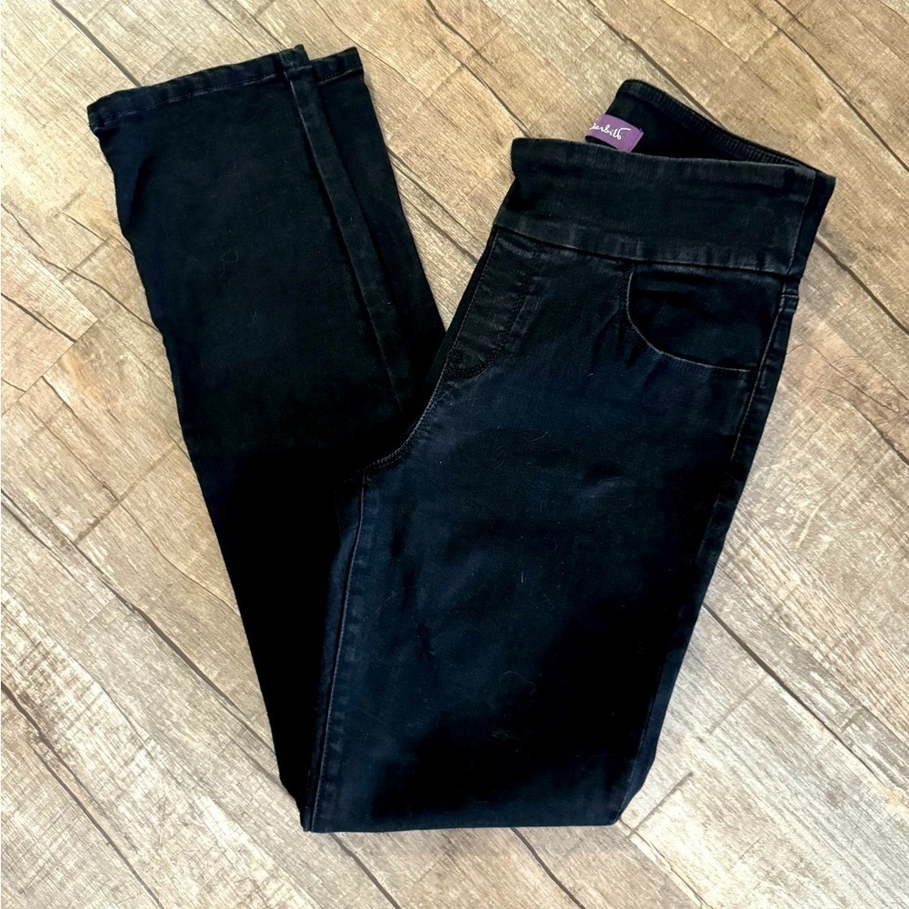 Women's Gloria Vanderbilt Amanda Pull-On Black‎ Pants Size 8 Elastic Waist